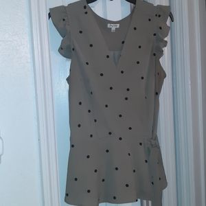 Polka dot peplum top